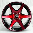 RIN 14X8 4-100/114.3 R1 SPORT 6064 BLACK MACHINE FACE+RED ET15 CB73.1