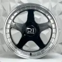RIN 17X8.5 5-100/114.3 R1 SPORT 5037HB BLACK MI+CHROME RIVETS ET25 CB73.1