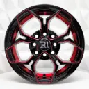RIN 13X5.5 4-100/114.3 R1 SPORT 771 BLACK MILLING FACE+ RED PAITING+RED UNDERCUT ET30 CB73.1 