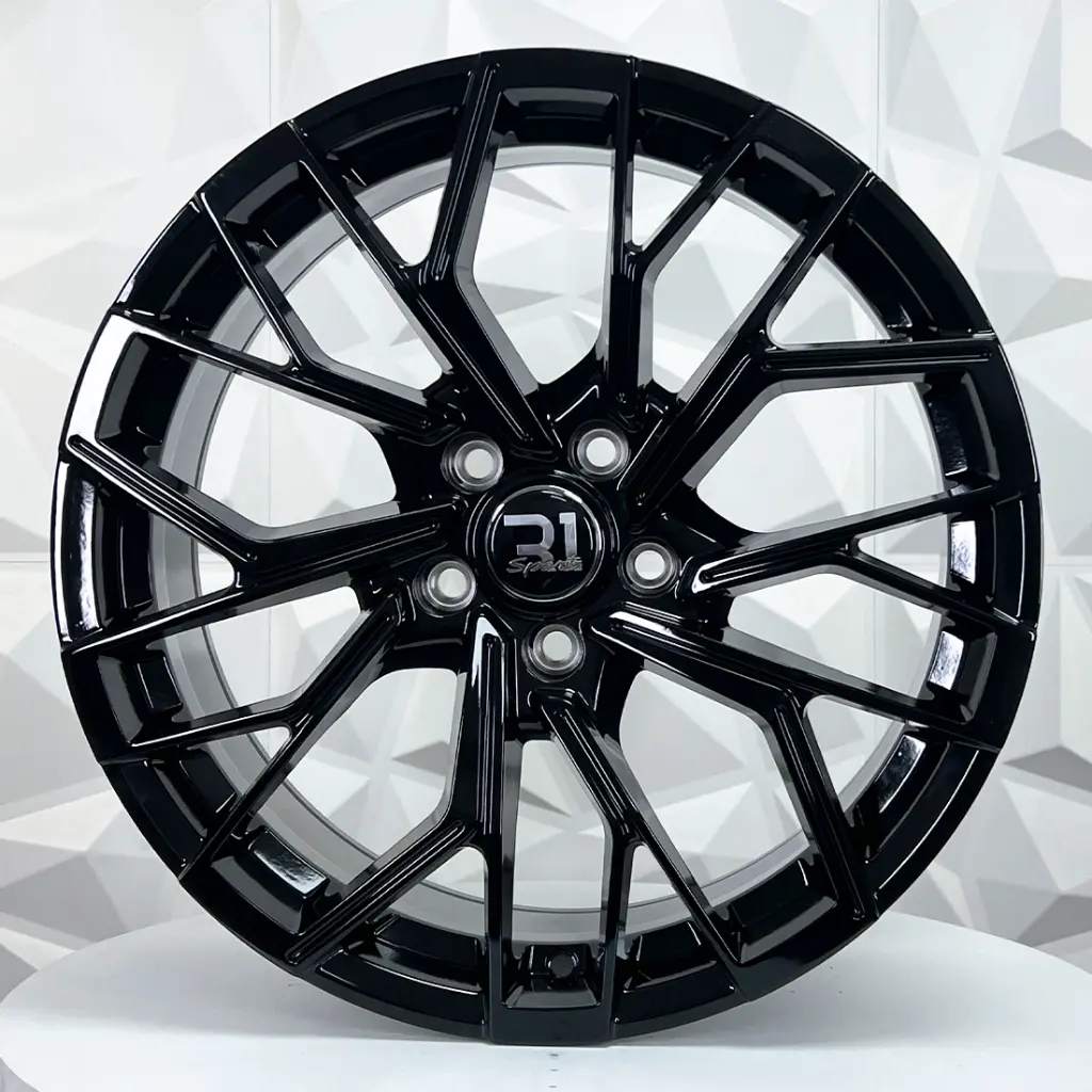 RIN 18X8 5-112 R1 SPORT F8760 FULL GLOSS BLACK ET45 CB66.45