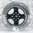 RIN 15X8 8-100/114.3 R1 SPORT QC403 BLACK MACHINE LIP+RIVETS* ET0 CB73.1