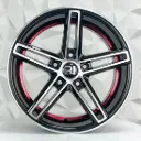 RIN 17X7.5 5-108 R1 SPORT 5053 BLACK MACHINE FACE+RED UNDERCUT ET30 CB73.1
