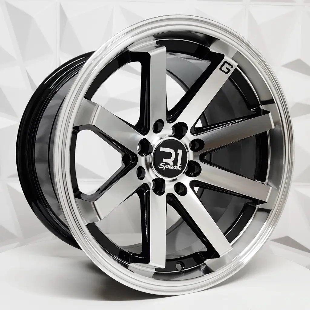 RIN 14X7 5-100 R1 SPORT 8012 BLACK MACHINE FACE ET10 CB67.1