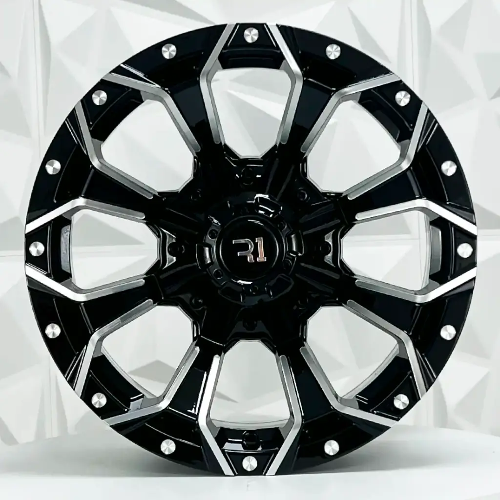 RIN 16X8 6-114.3 R1 SPORT QC827 FU BLACK MILLING ET10 CB66.1