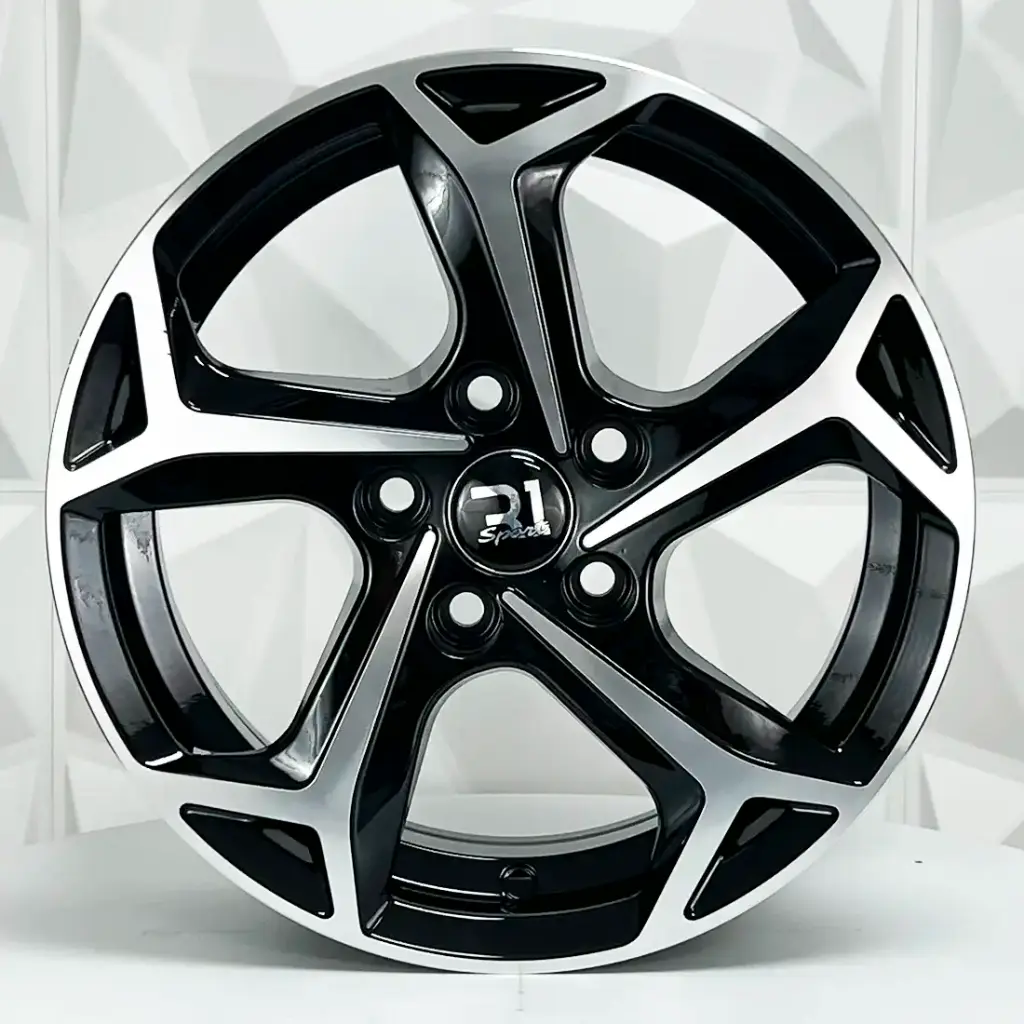 RIN 15X6 5-100 R1 SPORT SW178 BLACK MACHINE FACE ET38 CB73.1