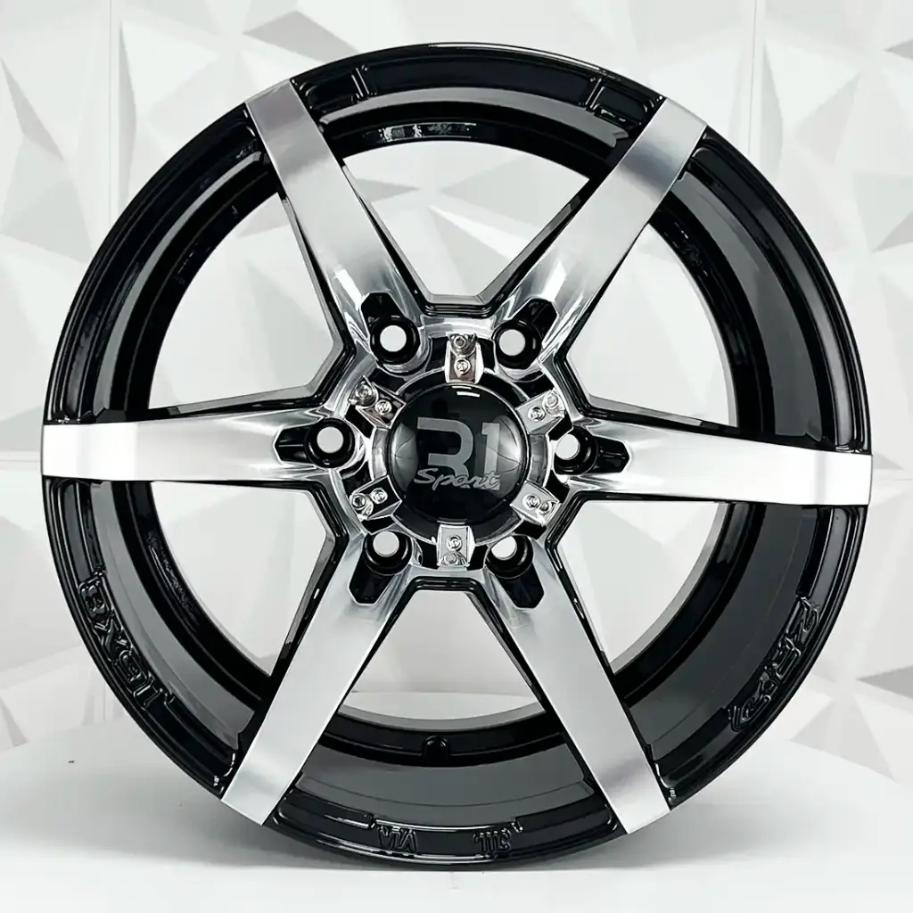 RIN 16X8 6-114.3 R1 SPORT 6032 BLACK MACHINE FACE ET0 CB66.1