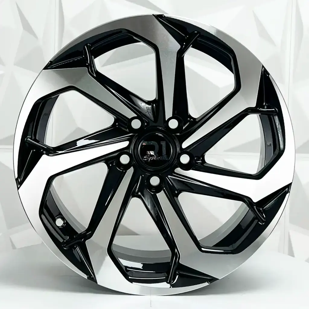 RIN 16X7 5-112 R1 SPORT 1066 BLACK MACHINE FACE ET15 CB73.1