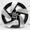 RIN 17X7.5 4-100 R1 SPORT X070 BLACK MACHINE FACE ET35 CB73.1