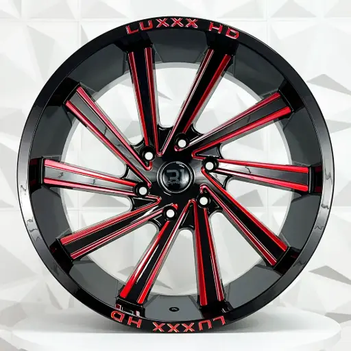 [207538] RIN 20X10 6-139.7 R1 SPORT LP66 BLACK MILLING+RED ET-18 CB106.1