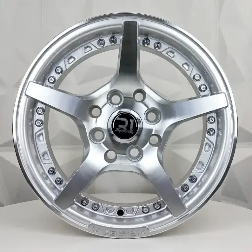 [131509] RIN 13X6 4-100/114.3 R1 SPORT 1536 SILVER MACHINE FACE+CHROME RIVETS ET30 CB73.1